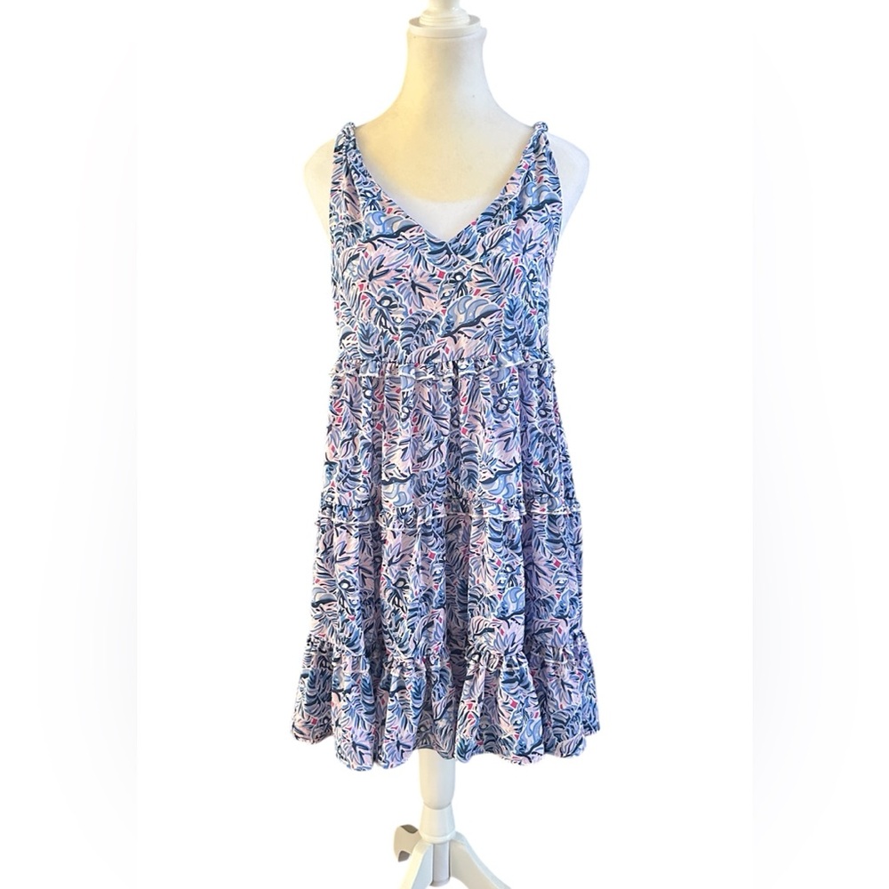 Simply Southern Gathered Leaf Print Dress‎ Womens Small